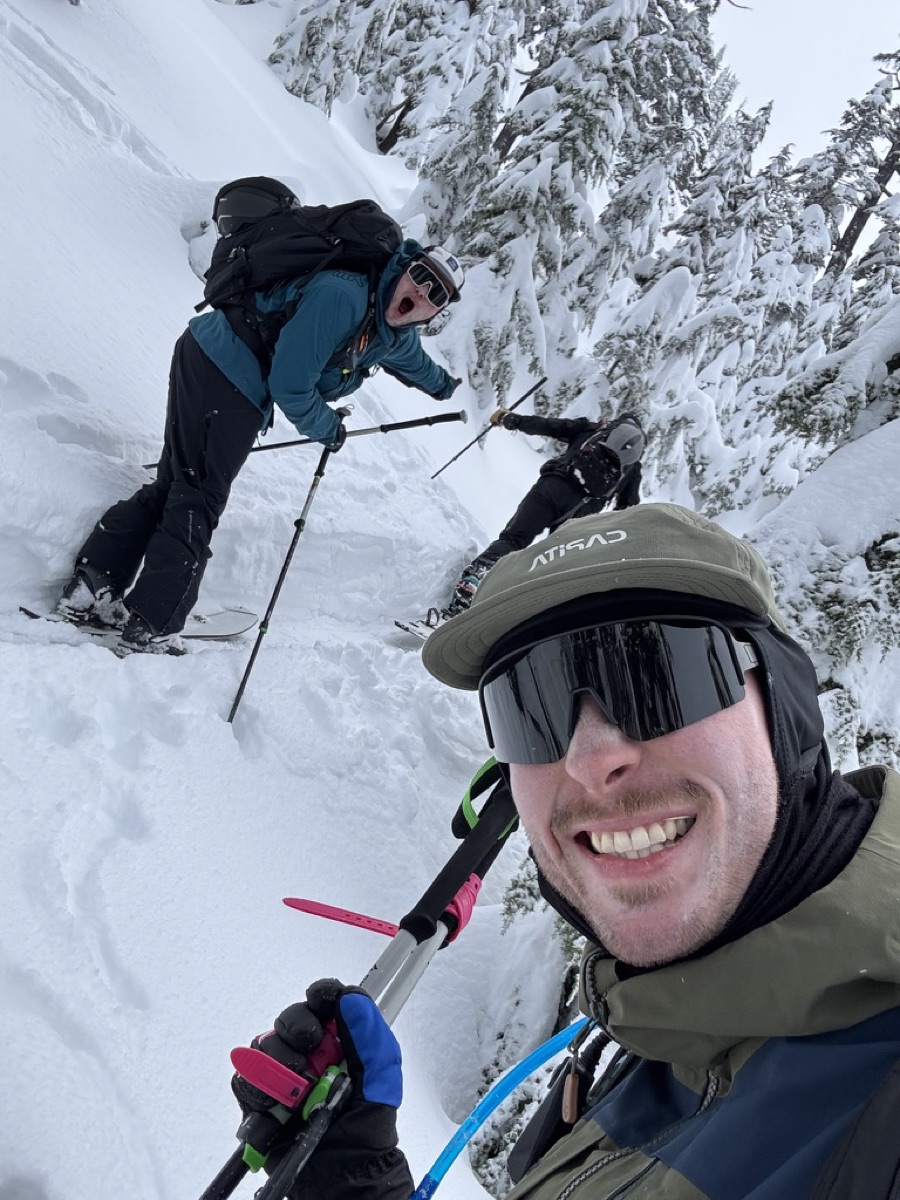 Splitboarding in the backcountry with friends